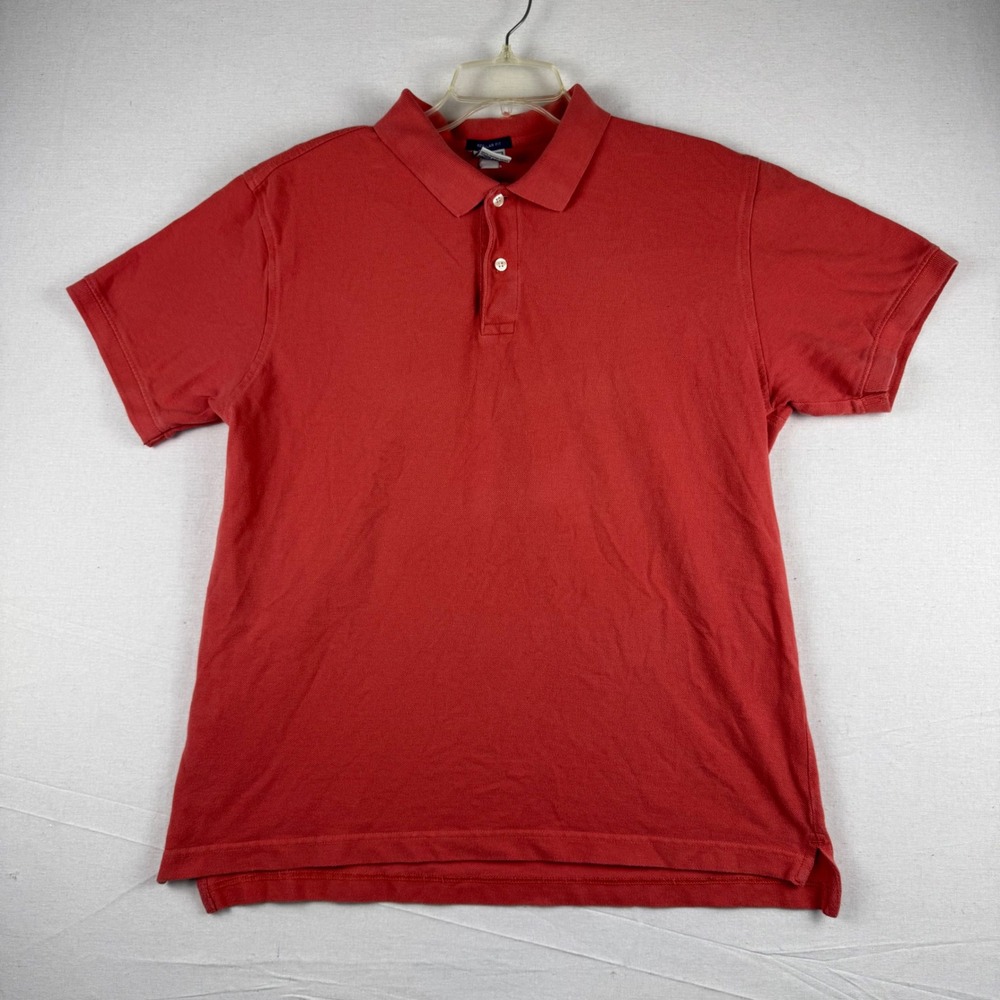 Old Navy Brand Mens Regular Fit Red Cotton Pique Short Sleeve Polo Shirt Large